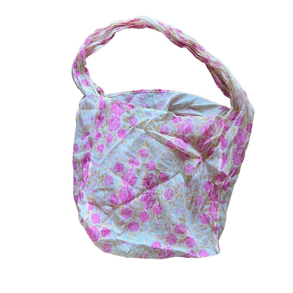Free‎ People Lightweight Floral Reusable Tote Bag Cream Pink